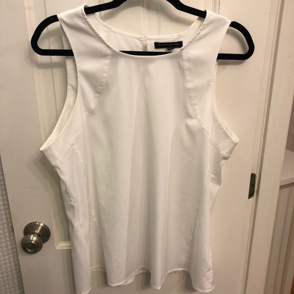 Banana republic white sleeveless top